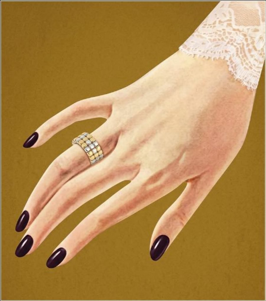 Illustrated hand with ring