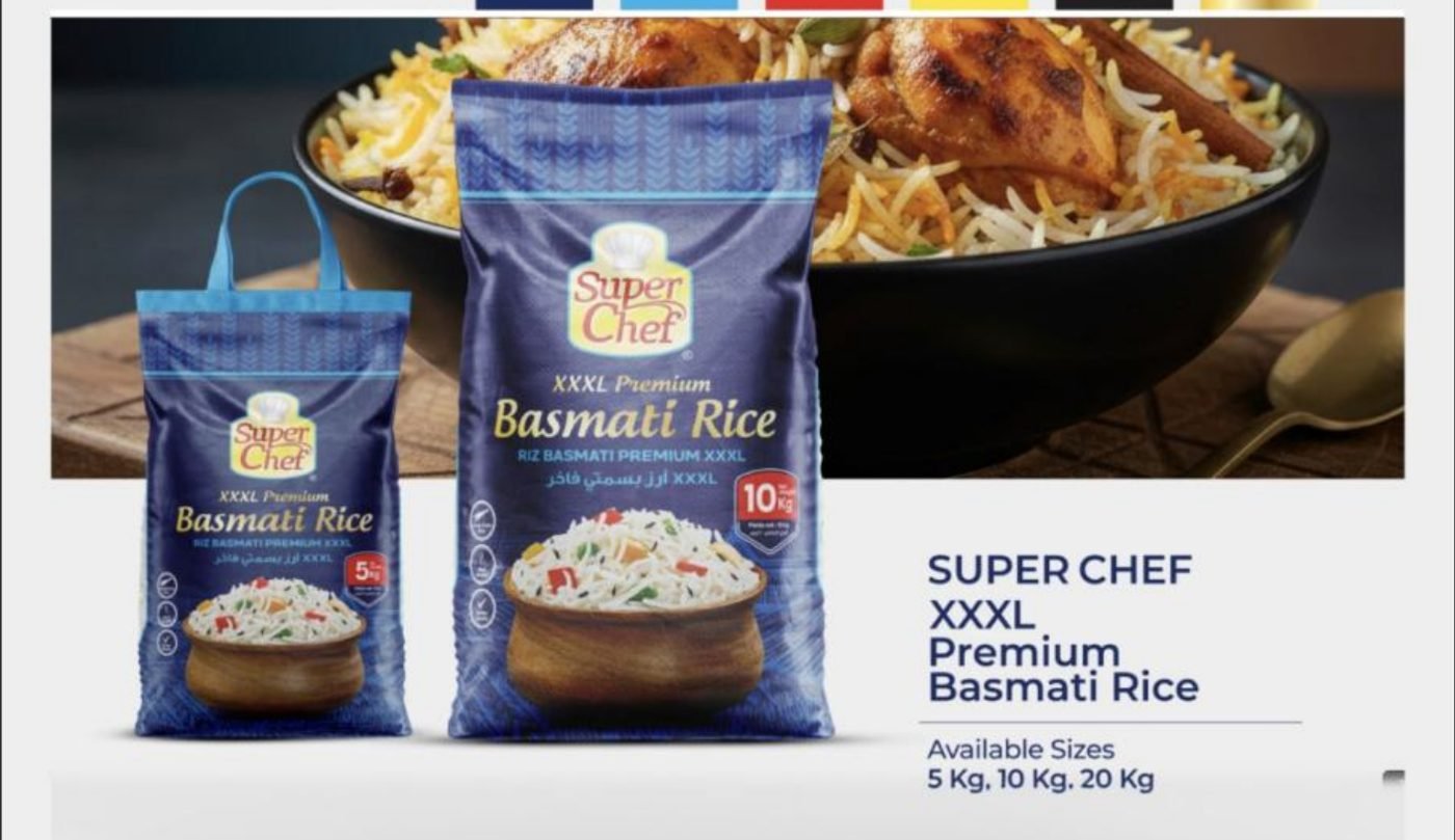 Super Chef premium basmati rice packaging