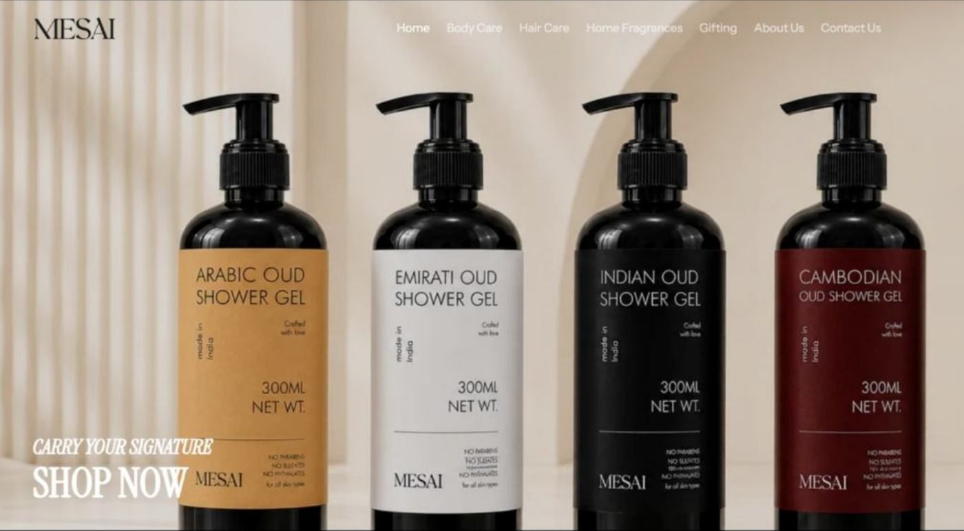 House of Mesai oud body care packaging